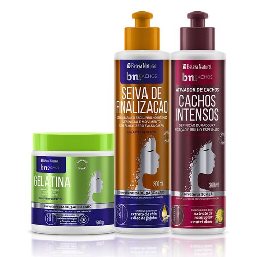 Kit Trio de Finalização Gelatina + Seiva + Ativador Cachos Intensos (3 itens) | bn.Cachos Kit Trio de Finalização Gelatina + Seiva + Ativador Cachos Intensos (3 itens) | bn.Cachos